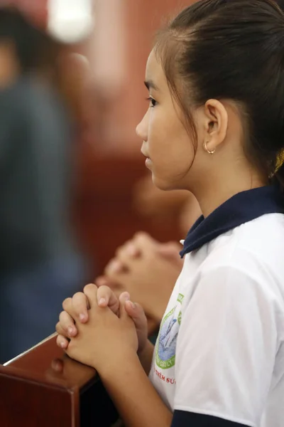 Our Lady Fatima Church Children Catholic Mass Chi Minh City — Stock Photo, Image