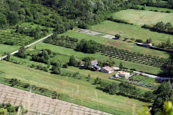 Vista Panorâmica Campo Agrícola Remuzat França — Fotografia de Stock