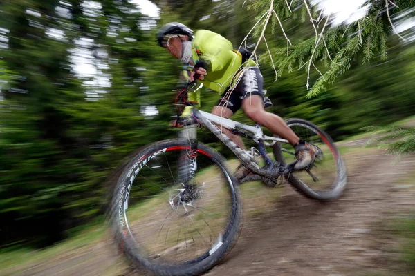 Dre Dans Darbon Mountain Bike Race French Alps Inglés Ciclista —  Fotos de Stock