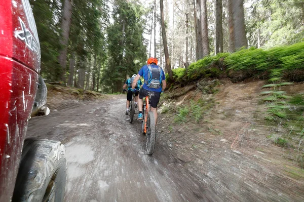 Dre Dans Darbon Mountain Bike Race French Alps Inglés Ciclistas —  Fotos de Stock