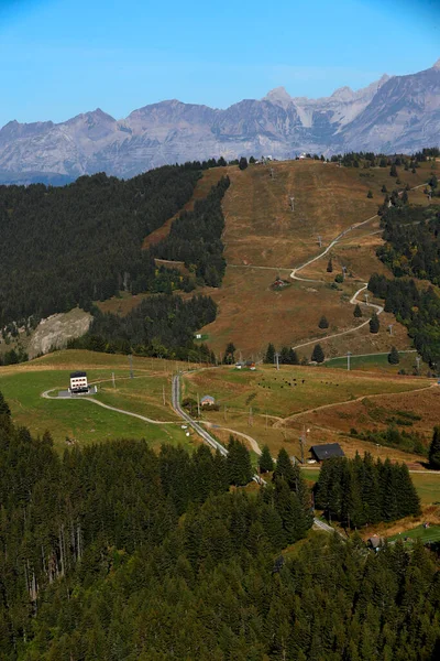 Paysage Des Alpes Françaises Été Montagnes Aravis Fiz France — Photo