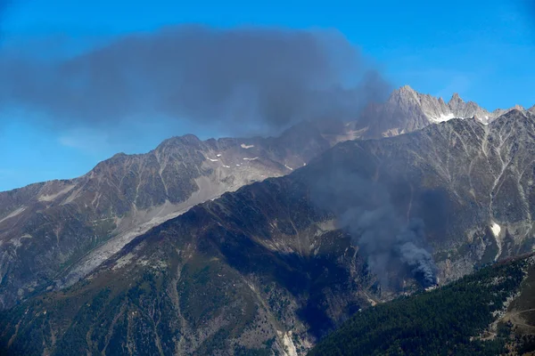 Chamonix Valley Franse Alpen Aiguille Verte Vanaf Planpraz Vuur Het — Stockfoto