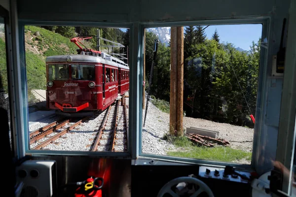 フランスアルプス モンブラン トラムウェイ Tmb フランスで最も高い山の鉄道路線である サンジェルマン人 フランス — ストック写真