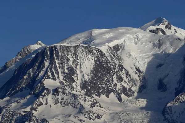 Самая Высокая Гора Европы Высотой 4810 Видимая Французской Стороны Сен — стоковое фото