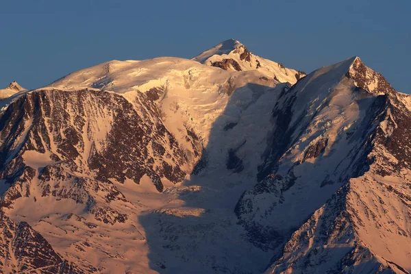 Самая Высокая Гора Европы Высотой 4810 Видимая Французской Стороны Сен — стоковое фото