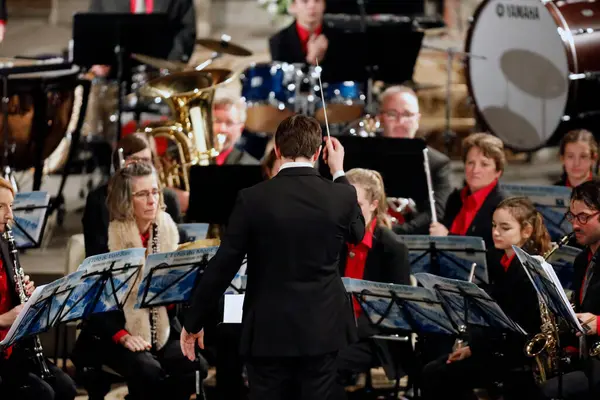 Zespół Symfoniczny Saint Gervais Koncert Kościele Francja — Zdjęcie stockowe