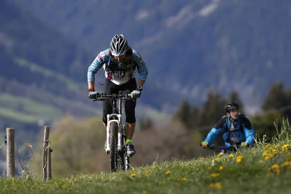 Dre Dans Darbon Mountain Bike Race French Alps Inglés Francia —  Fotos de Stock