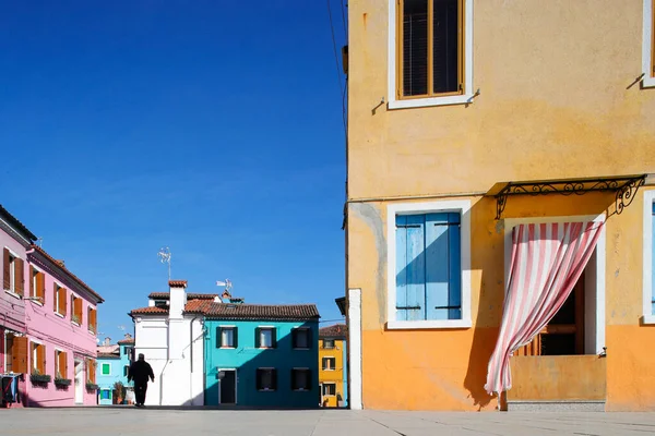 Casas Multicolores Burano Pueblo Italia —  Fotos de Stock