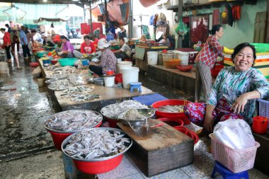 Vung Tau balık pazarı. Vietnam. 