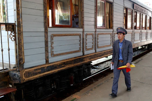 Dalat Stazione Ferroviaria Risale Tempo Coloniale Francese Treno Turistico Trai — Foto Stock