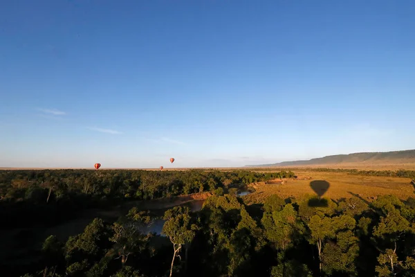 Kilátás Mara Folyó Kanyargós Útjára Nemzeti Tartalékon Keresztül Egy Hőlégballonról — Stock Fotó