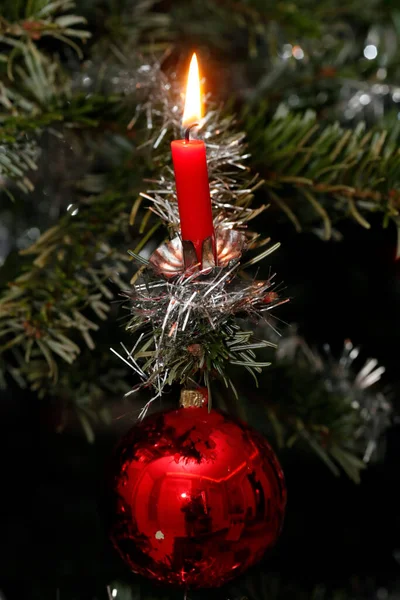 Christmas Tree Candle Close Geneva Switzerland — Stock Photo, Image