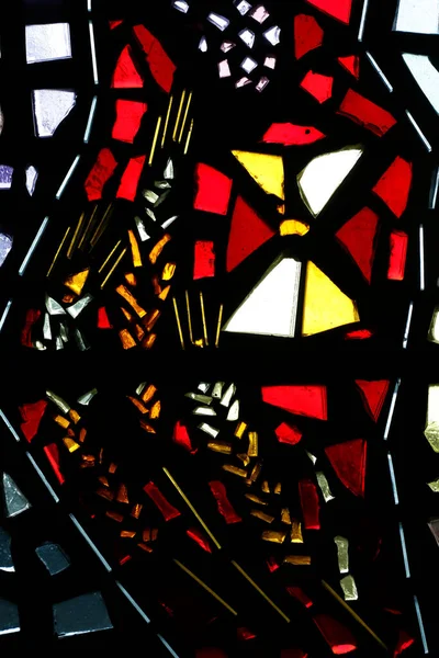 Kostel Svatého Felixe Rozbité Sklo Uši Pšenice Symbol Křesťanství Detail — Stock fotografie