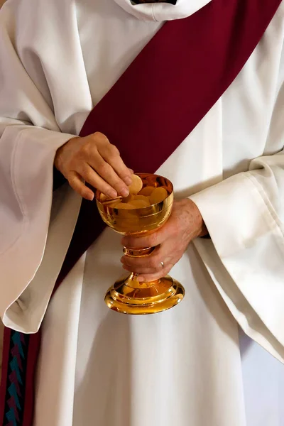 Paulskirche Katholische Messe Eucharistiefeier Heilige Kommunion Annecy Frankreich — Stockfoto