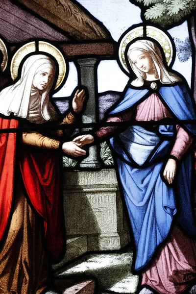 Kerk Van Cordeliers Glas Lood Visitatie Van Heilige Maagd Maria — Stockfoto