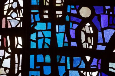  Notre Dame de Plaimpalais Kilisesi. Lekeli cam pencere. Fransa. 