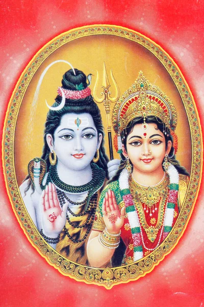 Hindu Gud Shiva Och Gudinnan Parvathi — Stockfoto