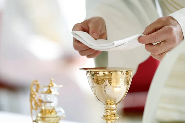 Szent Maurice Templom Nagycsütörtök Karácsonyi Mise Eukarisztia Liturgiája Annecy Ről — Stock Fotó