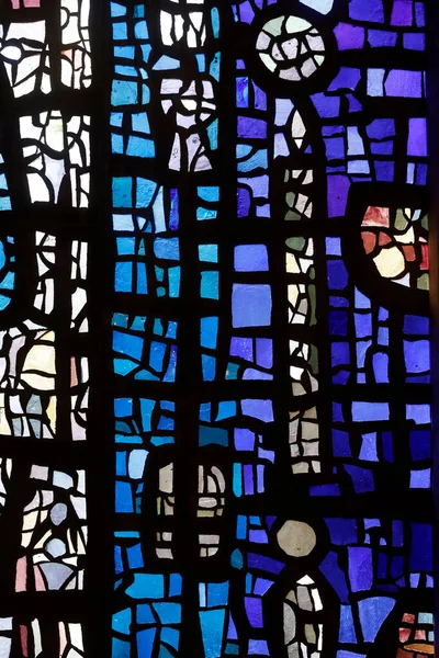 Церковь Нотр Дам Плаймпале Окно Витраже Франция — стоковое фото
