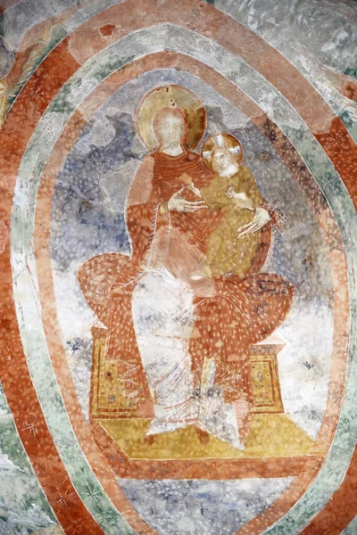 Патриаршая Базилика Аквилеи Крипта Фресок Xii Века Мадонна Италия — стоковое фото