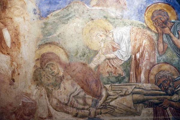 Patriarchal Basilica Aquileia Crypt Frescoes 12Th Century Jesus Tomb Italy — Stock Photo, Image
