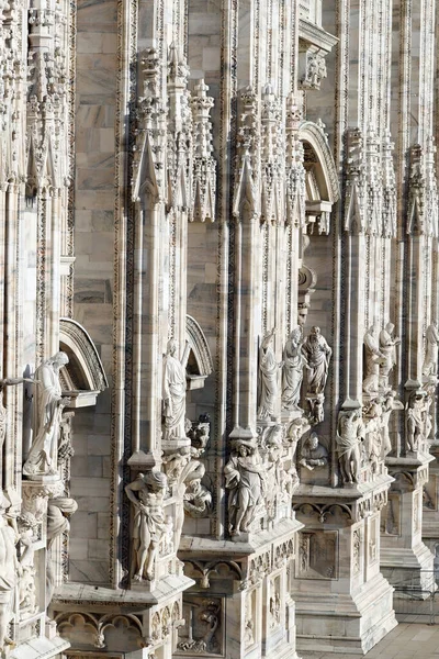 Миланский Собор Западный Фасад Дуомо Собор Готическом Стиле Посвящён Святой — стоковое фото