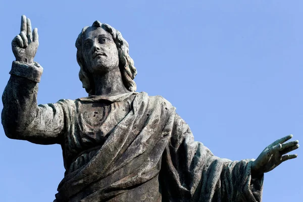 Cemitério Monumental Estátua Jesus Milão Itália — Fotografia de Stock