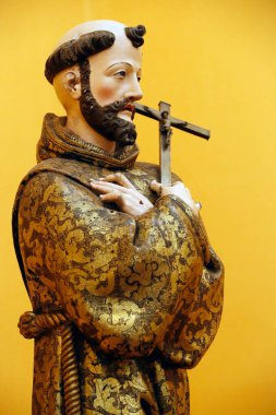 St. Francis Kraliyet Kilisesi. Müze. Assisi 'li Aziz Francis. Yaldızlı ahşap, polikrom. 17. yüzyıl. Portekiz. 
