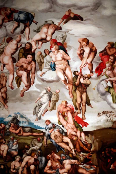 Wskrzeszenie Umarłych Wstąpienie Wybranych Malowanie Anonimowy 1541 Roku Genua Włochy — Zdjęcie stockowe