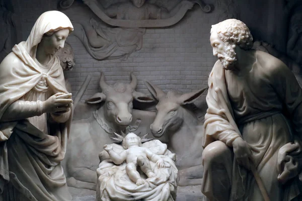 Різні Сцени Скульптура Церква Сан Донато Генуя Італія — стокове фото