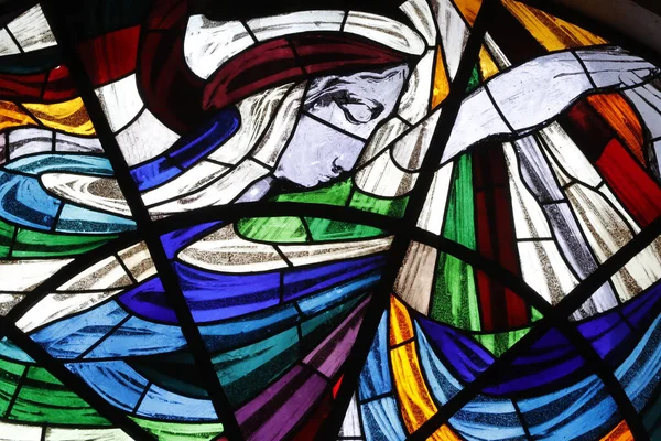 Фатіма Святилище Скляне Вікно Старій Базиліці Фатіми Діва Марія Португалія — стокове фото