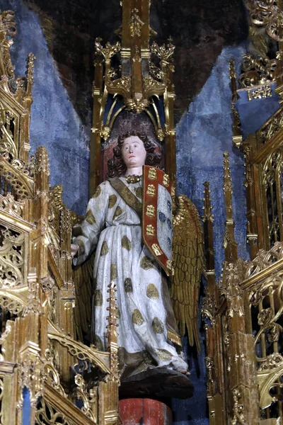 キリストの回心 後期ゴシック様式の絵画や彫刻で装飾された教会の内部 トマー ポルトガル — ストック写真