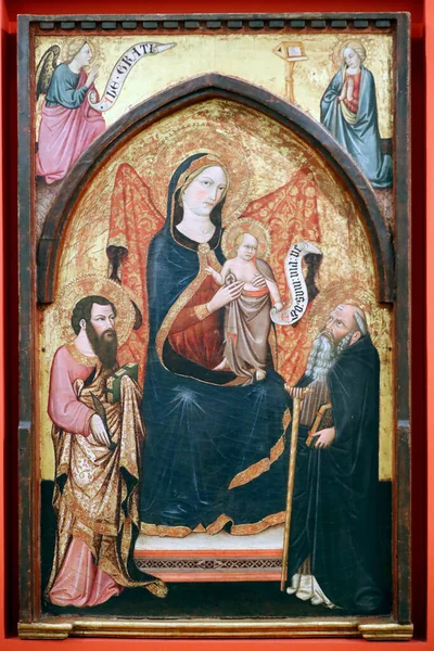 Musée Evora Vierge Marie Avec Bartholomée Antoine Ecole Italien 1410 — Photo