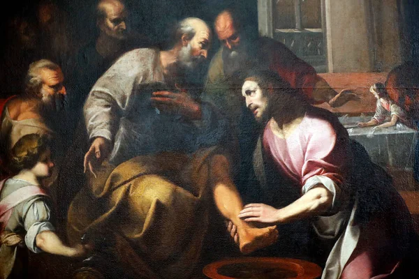 National Gallery Jesus Washing Feet Apostles Century Ljubljana Slovenia — Stock Photo, Image