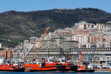 Porto Antico (Eski Liman) manzarası. Ceneviz. İtalya. 
