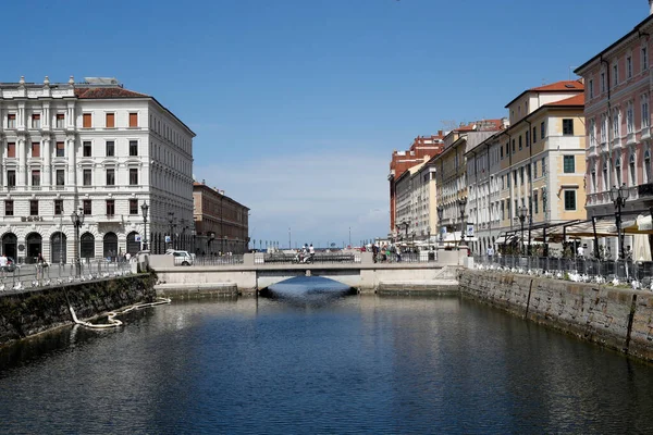 Udsigt Canal Grande Trieste Italien - Stock-foto