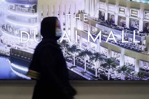 Dubai Mall Maior Centro Comercial Mundo Com 1200 Lojas Faz — Fotografia de Stock