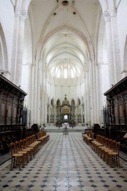 Oyma tezgahlar. Pontigny Kilisesi Kilisesi, L 'Abbaye de Pontigny, Burgundy. Pontigny. Fransa.