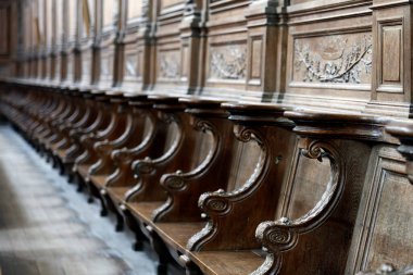 Oyma tezgahlar. Pontigny Kilisesi Kilisesi, L 'Abbaye de Pontigny, Burgundy. Pontigny. Fransa.