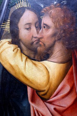 Ulusal Müze. - Tanrım! Yahuda 'nın Öpücüğü. 1499. Hamburg 'daki katedralden firavun odunu panelleri. Varşova. Polonya.