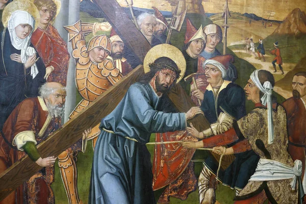 Ulusal Müze. Haç Taşıma. Striegau 'daki Knights Hastanesi' nden 1486 Noel Baba 'nın Tutkusu. Varşova. Polonya.