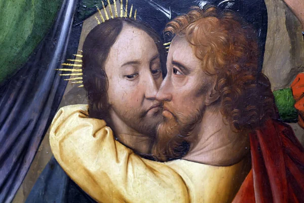 Ulusal Müze. - Tanrım! Yahuda 'nın Öpücüğü. 1499. Hamburg 'daki katedralden firavun odunu panelleri. Varşova. Polonya.