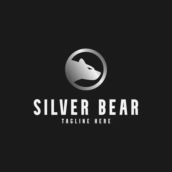 silver bear logo design for logo template