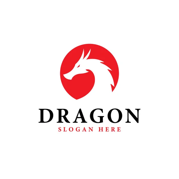 Conception Tête Dragon Rouge Adapté Modèle Logo — Image vectorielle