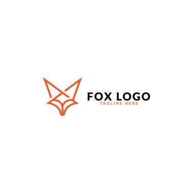 Tilki hattı sanat logosu tasarımı. logo şablonu