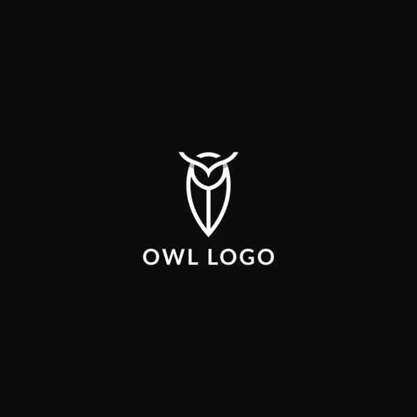 Línea Diseño Logotipo Búho Arte Plantilla Logotipo — Vector de stock