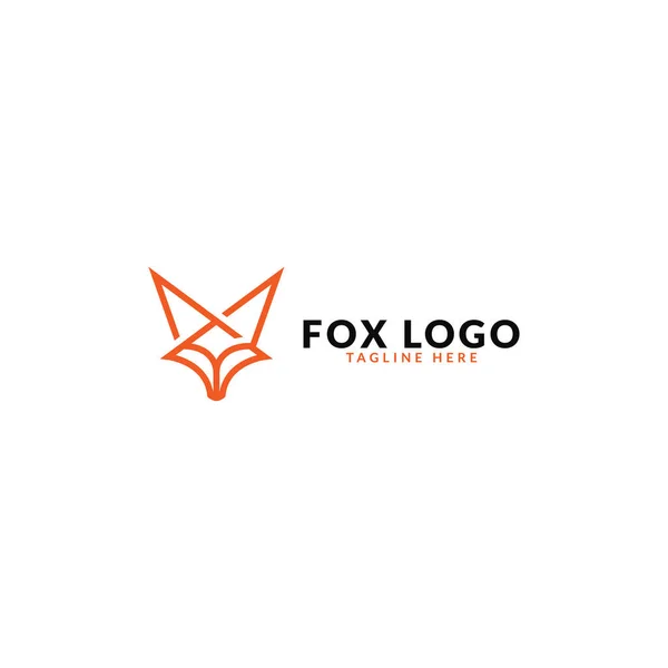 Лисица Линии Дизайн Логотипа Шаблон Логотипа Лицензионные Стоковые Векторы