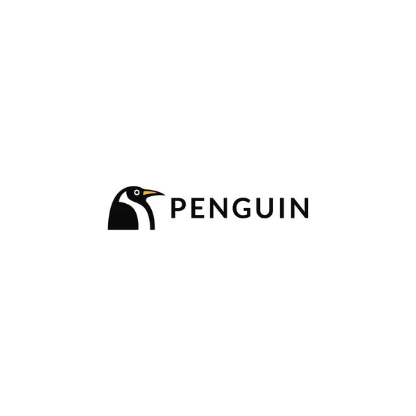 Penguen Vektör Logosu Tasarımı Logo Şablonu — Stok Vektör