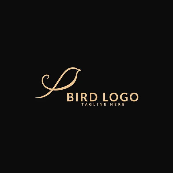 Design Logotipo Pássaro Luxo Modelo Logotipo — Vetor de Stock
