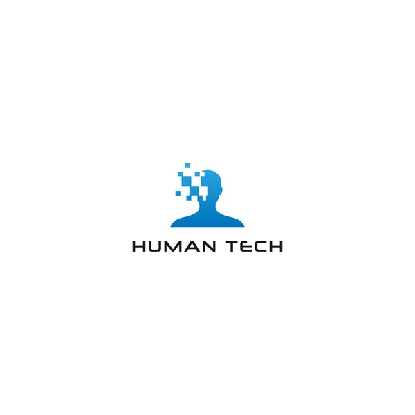 Creative Human Tech Logo Design Logo Template — Stok Vektör